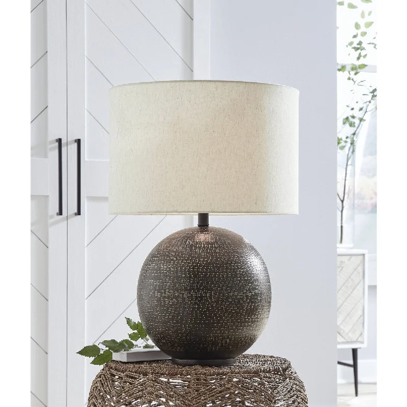 metal table lamps with a matte black finish for a sleek appearancemetal table lamps with a matte black finish for a sleek appearanceSignature Design by Ashley Hambell Black/Gold Table Lamp - 18.25"W x 18.25"D x 26.63"H