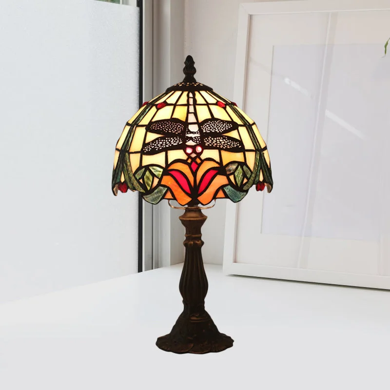 art deco table lamps with geometric shapes for a retro touchart deco table lamps with geometric shapes for a retro touchVictorian Dragonfly and Floral Patterned Table Lamp - Stained Glass Red/Orange Dome Shade with 1-Light