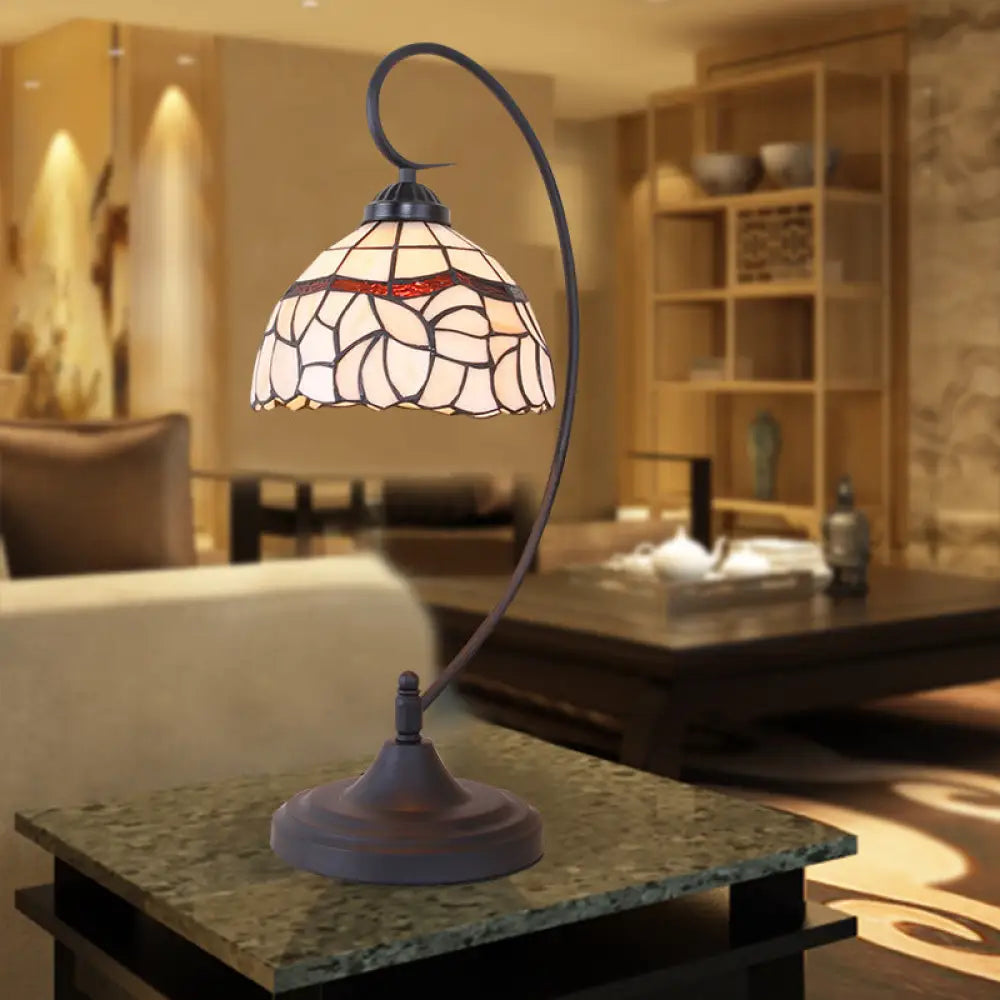 gothic style table lamps with dark finishes for a mysterious lookgothic style table lamps with dark finishes for a mysterious lookTiffany Style Stained Glass Swirl Arm Night Lamp - Black Finish Table Lighting with Bowl Shade