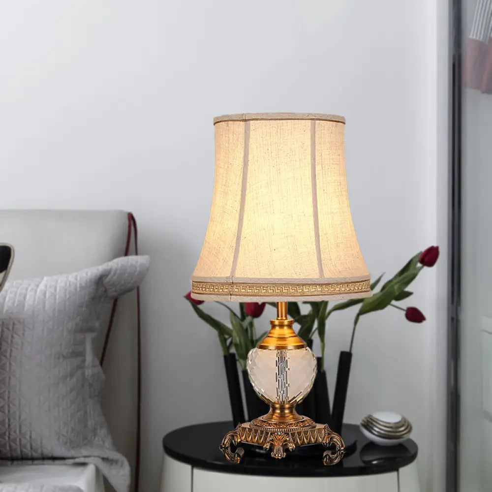 rustic farmhouse table lamps for cozy kitchensrustic farmhouse table lamps for cozy kitchensBedroom Crystal Nightstand Light: Tapered Beige Table Lamp with Braided Trim