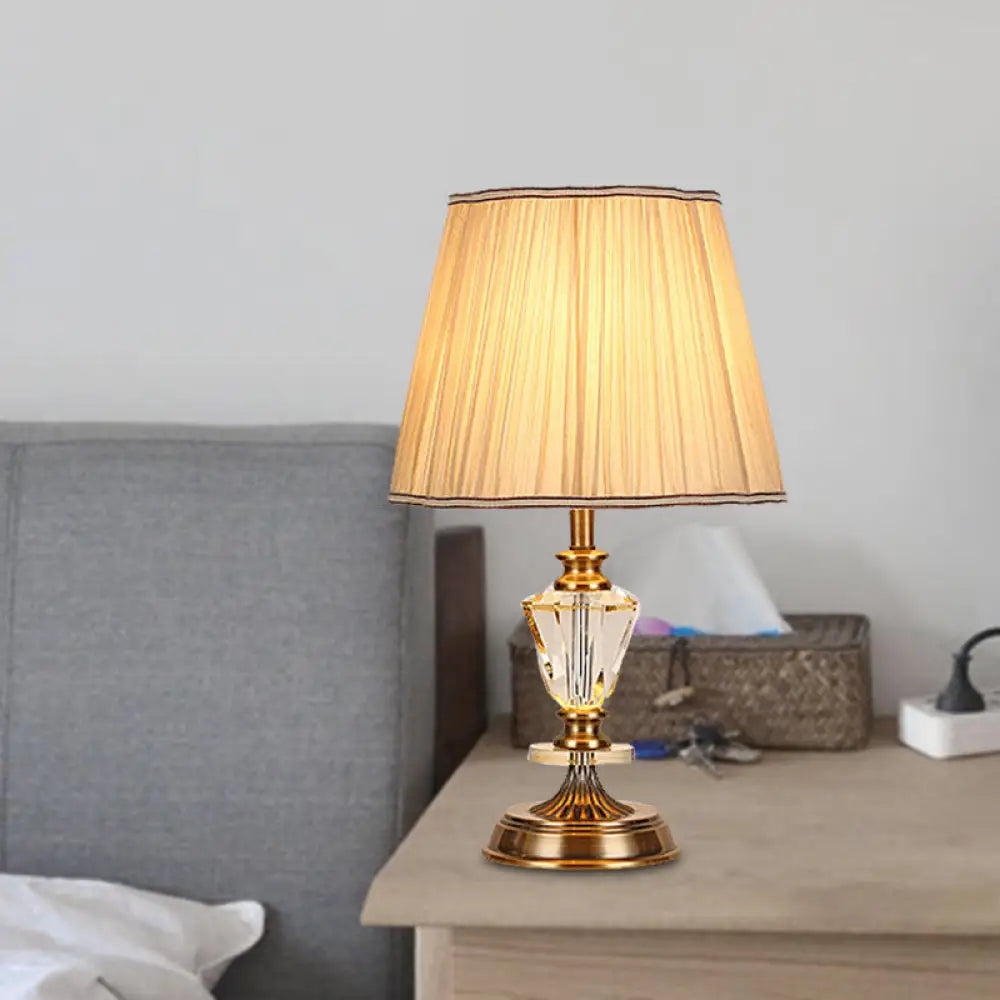 bohemian table lamps with colorful patterns for eclectic bedroomsbohemian table lamps with colorful patterns for eclectic bedroomsTapered Countryside Crystal Table Lamp with Single Bulb in Beige - Elegant Night Light for Living Room