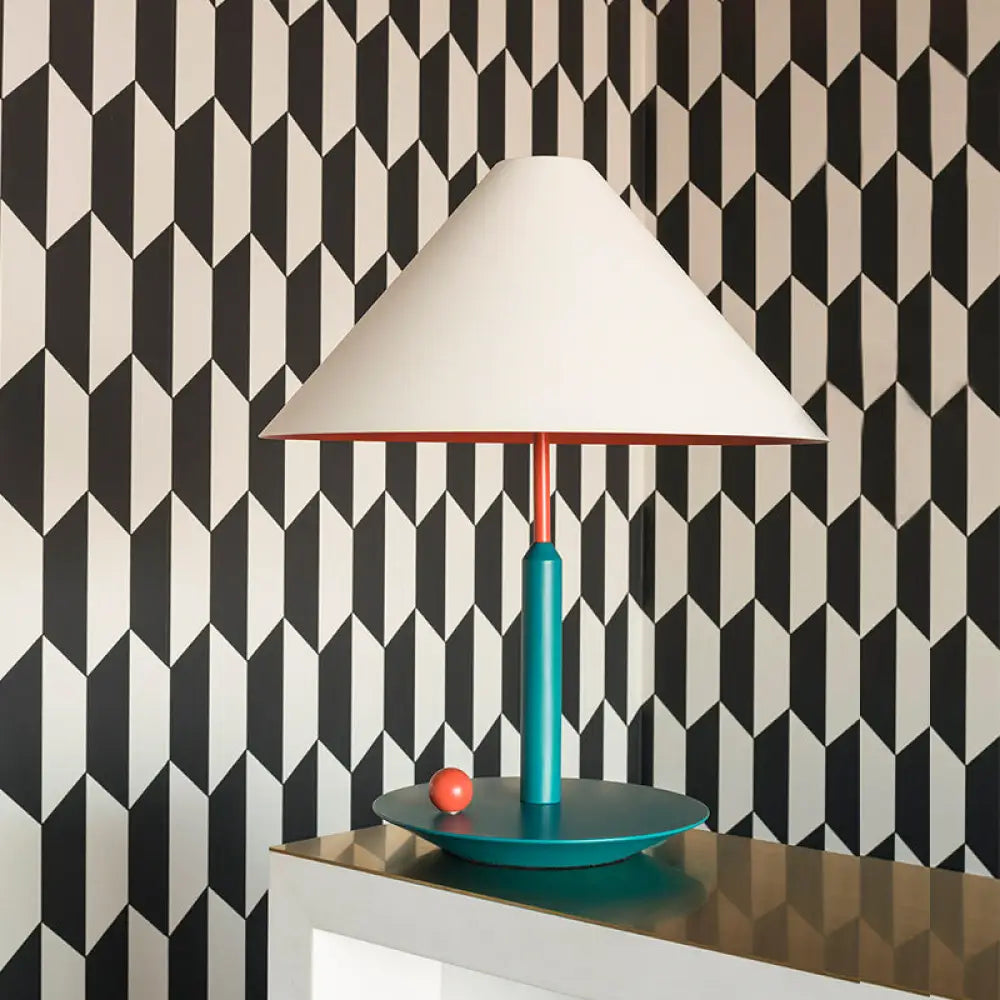 ceramic table lamps with hand painted designs for an artistic touchceramic table lamps with hand painted designs for an artistic touchModern Tapered Task Light - White 1-Head Desk Lamp with Green Metal Base