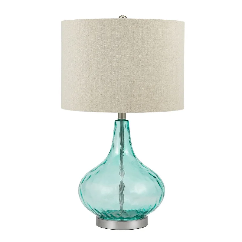 coastal style table lamps with nautical elements for beach housescoastal style table lamps with nautical elements for beach housesThumbprint Glass Lamp with Linen Shade