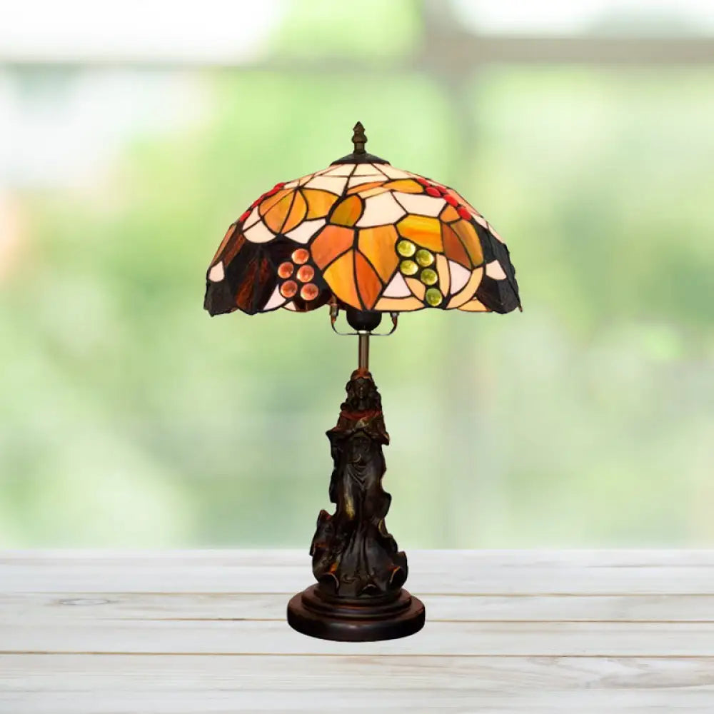 coastal style table lamps with nautical elements for beach housescoastal style table lamps with nautical elements for beach housesTiffany Glass Grapes Table Lamp - Baroque Style - Brown/Green/White-Brown Night Stand Light with Girl Base