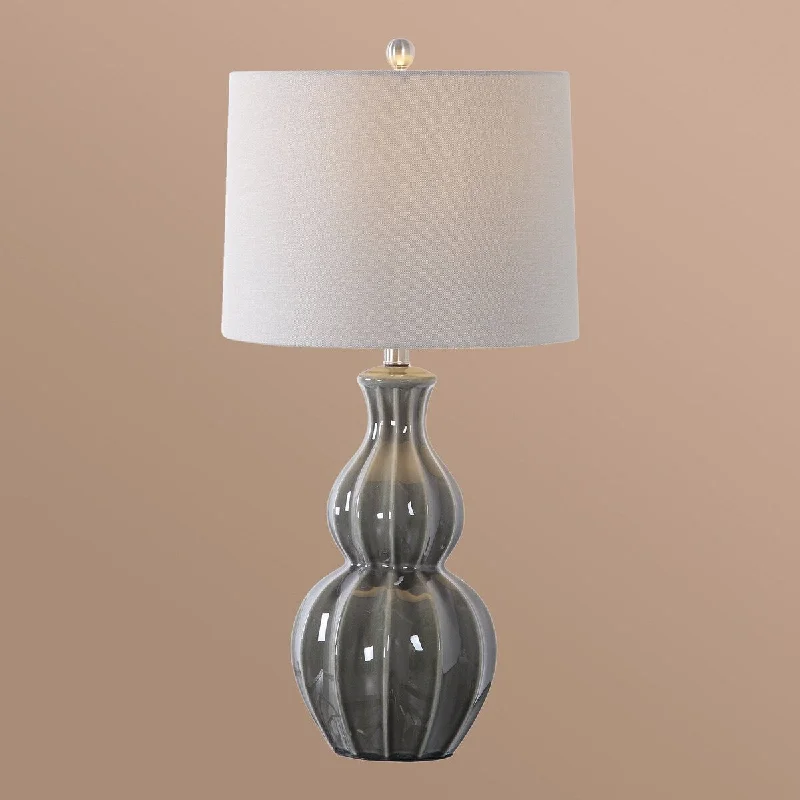 industrial style table lamps with exposed bulbs for loft apartmentsindustrial style table lamps with exposed bulbs for loft apartmentsTitanium Dioxide Table Lamp Olive Colored Ceramic Base With Ribbed Det - Exact Size