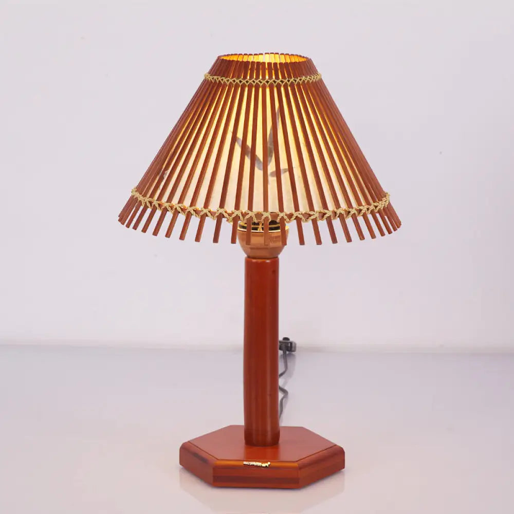glass table lamps with a frosted surface for soft light diffusionglass table lamps with a frosted surface for soft light diffusionTrumpet Bamboo Desk Lamp - Asian-Inspired Task Lighting with Hexagon Wood Base
