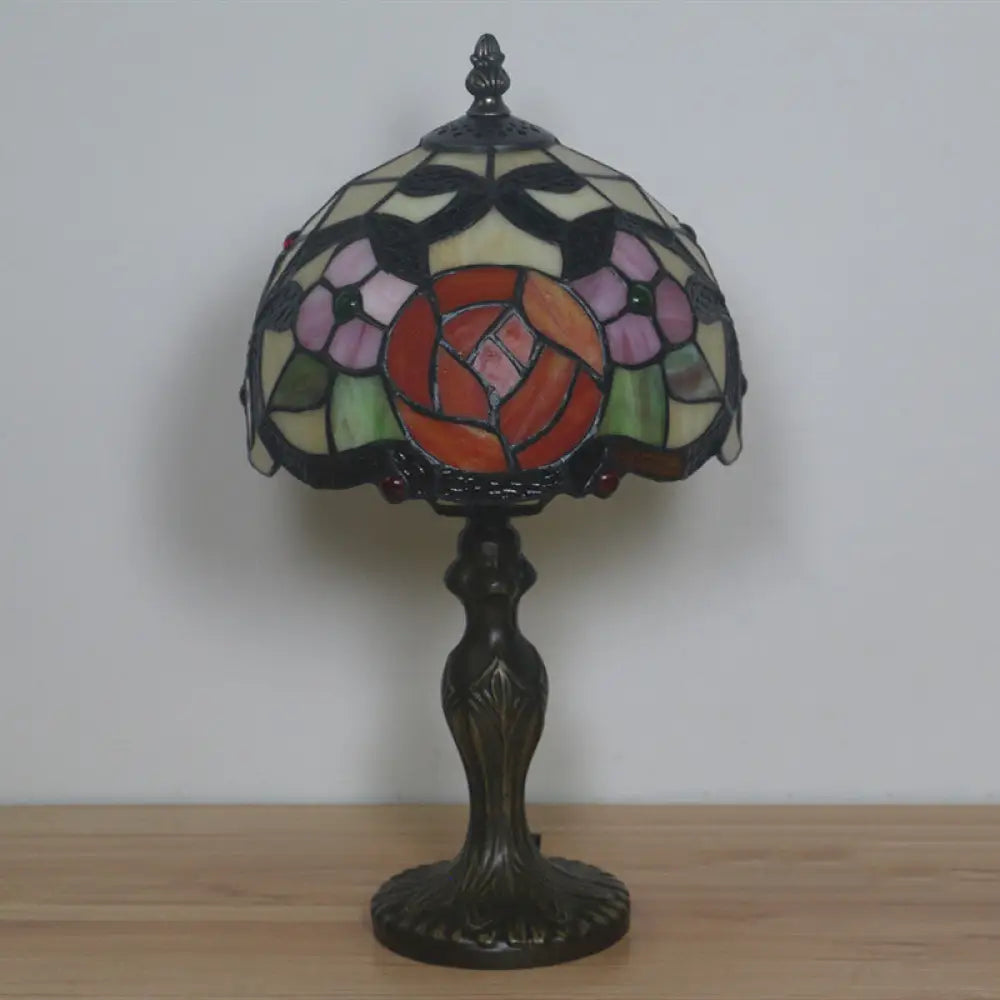 coastal style table lamps with nautical elements for beach housescoastal style table lamps with nautical elements for beach housesVictorian Rose Patterned 1 Head Desk Lamp in Bronze with Cut Glass Dome Shade