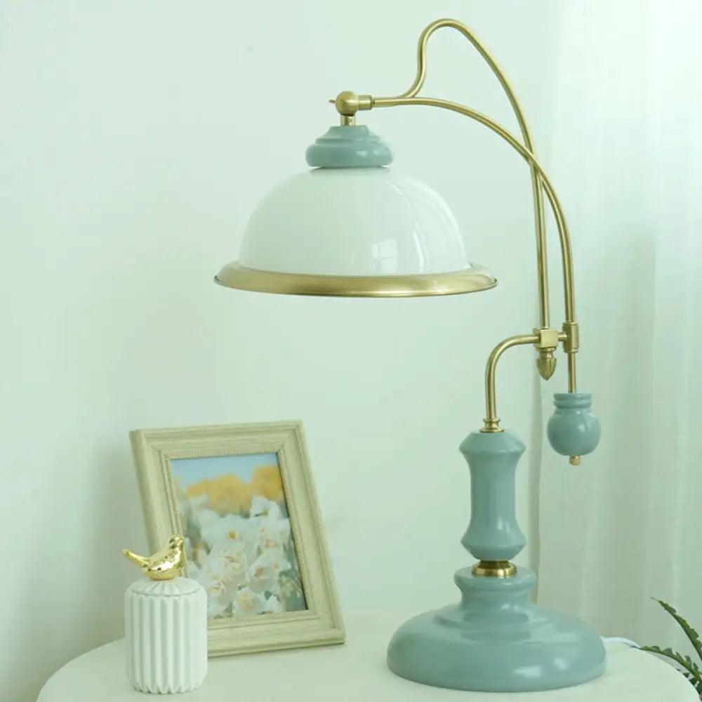 crystal table lamps with dazzling prisms for a glamorous effectcrystal table lamps with dazzling prisms for a glamorous effectVintage Blue Bowl Lamp with Frosted Glass Shade - 1-Light Nightstand Lighting