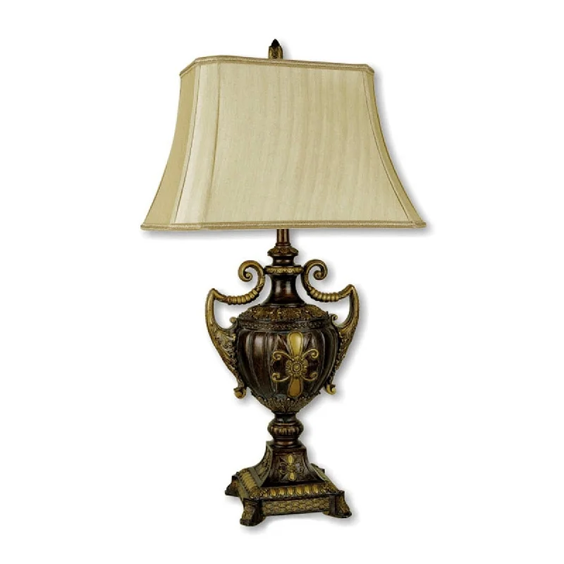 coastal style table lamps with nautical elements for beach housescoastal style table lamps with nautical elements for beach housesVintage Ornamental Table Lamp with Beige Shade - Large
