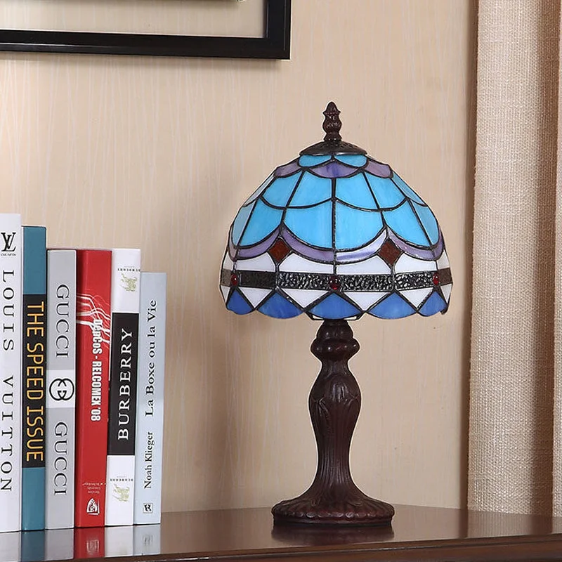 coastal style table lamps with nautical elements for beach housescoastal style table lamps with nautical elements for beach housesMediterranean 1-Light Stained Glass Table Lamp with Wave-Pattern, Dark Brown Nightstand Light