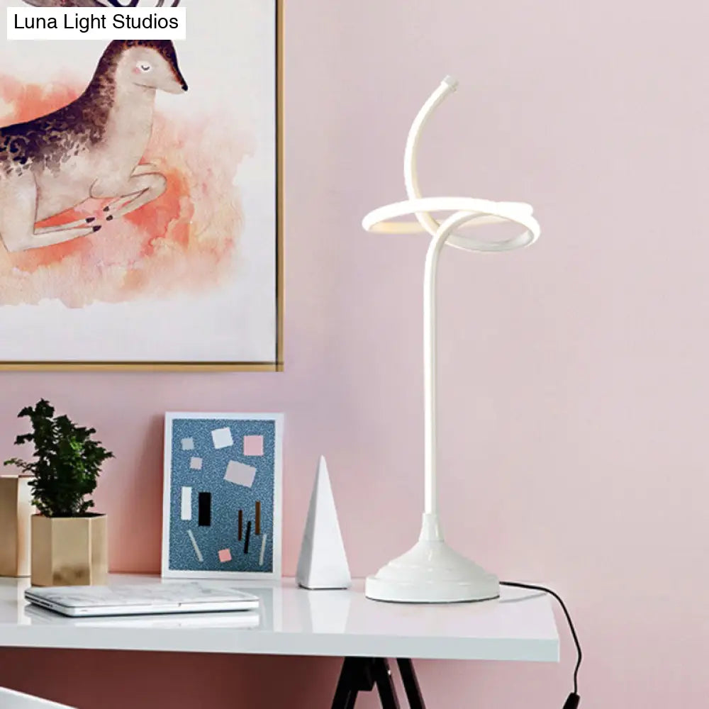 metal table lamps with a matte black finish for a sleek appearancemetal table lamps with a matte black finish for a sleek appearanceModern LED Swirly Acrylic Night Table Lamp - White Task Lighting in Warm/White Light