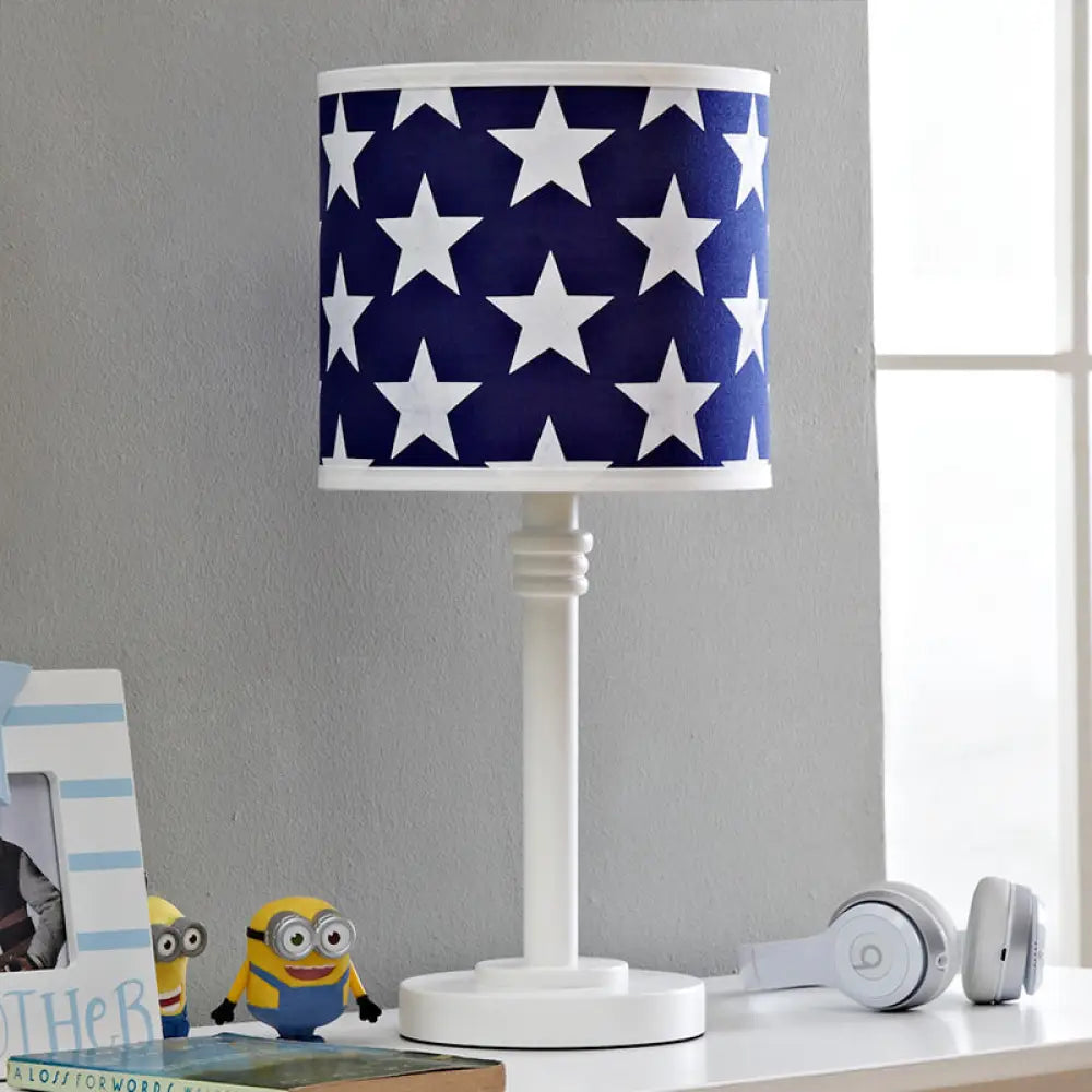 fabric table lamps with a linen shade for a relaxed and breathable lookfabric table lamps with a linen shade for a relaxed and breathable lookModern Wood Drum Table Lamp with Star Pattern, Blue Night Light